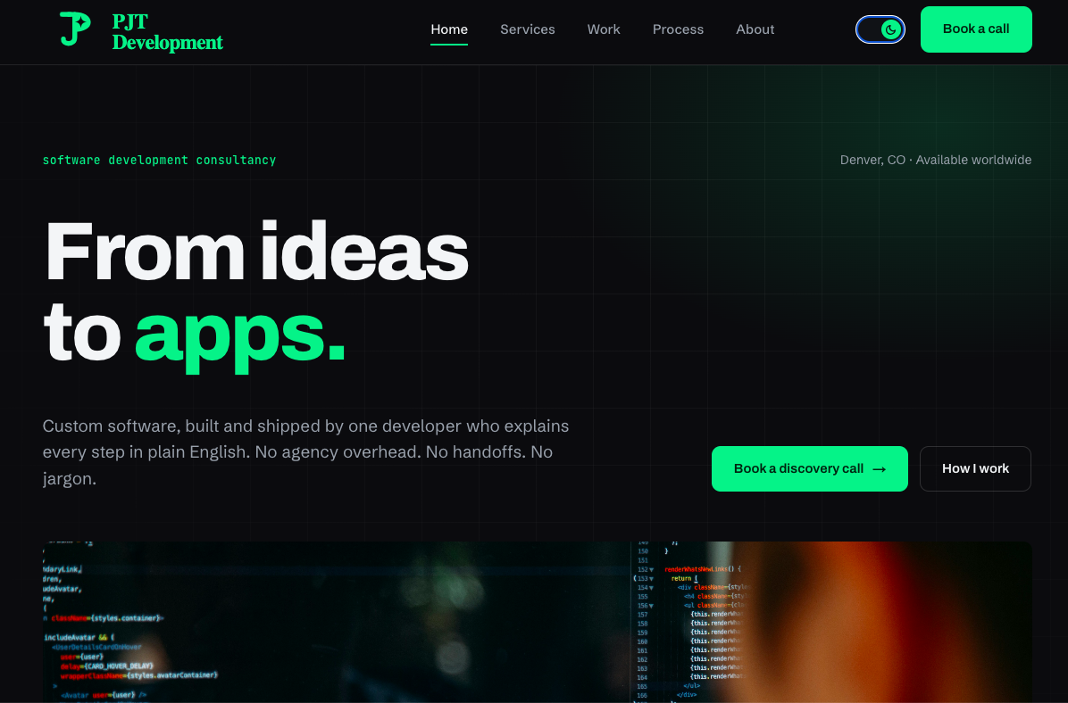 PJT Development homepage